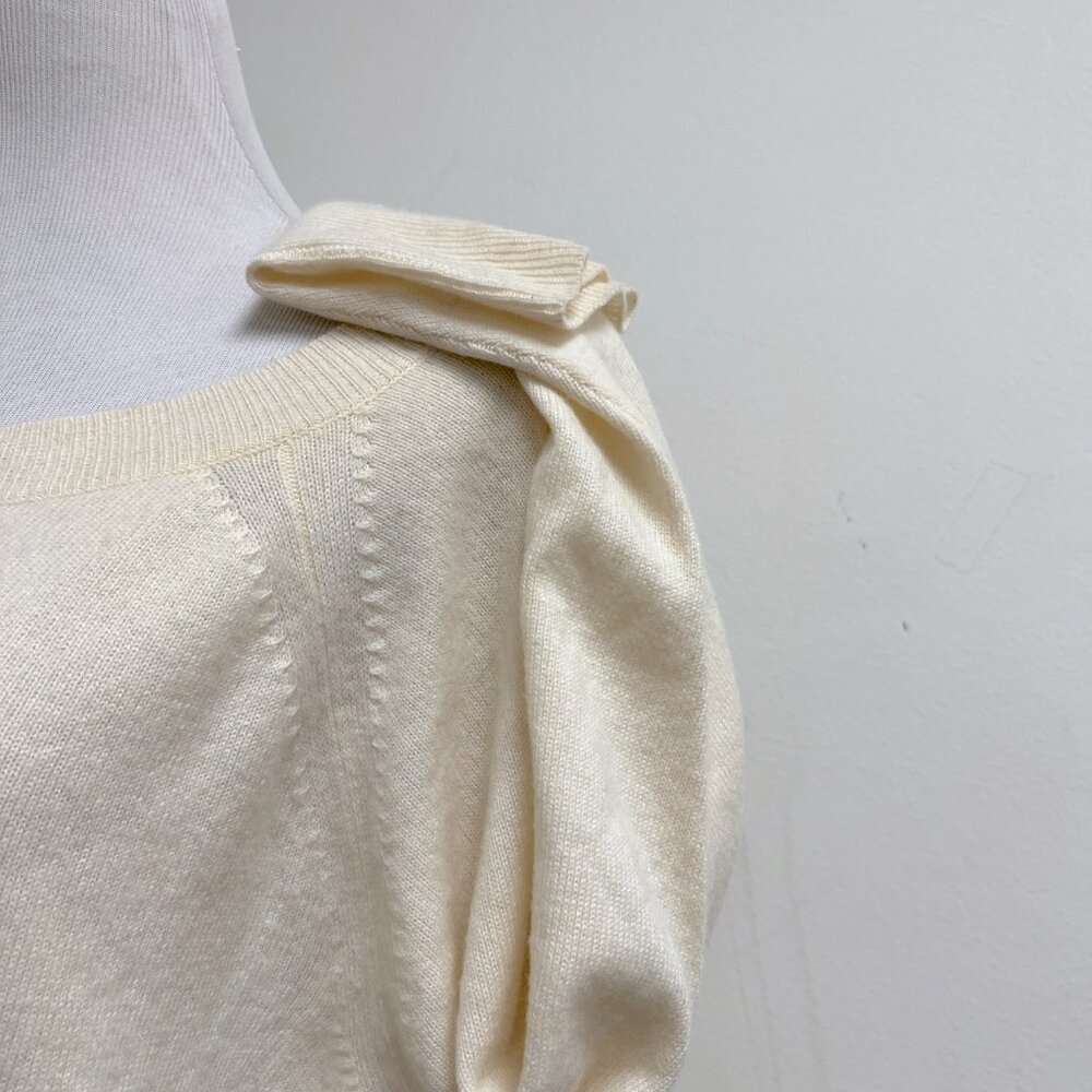J Crew cream cashmere sweater sweatshirt S oversized scoop neck - Picture 5 of 9